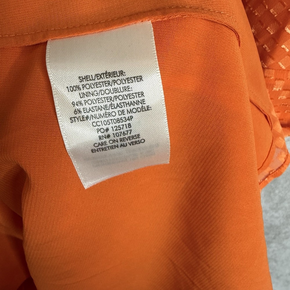Alice + Olivia Roe Front Tie Mini Dress In Monarch Orange Women's Size 6 - Picture 4 of 7